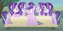 Size: 1340x671 | Tagged: safe, artist:forgalorga, derpibooru import, screencap, starlight glimmer, alicorn, pony, unicorn, alicornified, female, glimmergleam, harem, image, implied selfcest, male, mare, meme, multeity, piper perri surrounded, png, r63 paradox, race swap, rule 63, self paradox, self ponidox, selfcest, shipping, stallion, starlicorn, starlight cluster, starlight's world, stellar gleam, straight, xk-class end-of-the-world scenario, youtube link