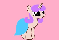Size: 1102x748 | Tagged: safe, artist:disneyponyfan, artist:melodysweetheart, derpibooru import, ponified, earth pony, pony, base used, blue dress, blue skirt, daffinee toilette, female, g4, image, mare, ms paint, pink background, pinky dinky doo, png, purple hair, purple mane, rule 85, simple background, solo