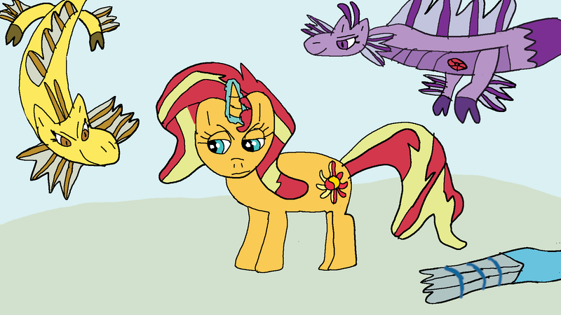 Size: 1920x1080 | Tagged: safe, artist:snowfilly, adagio dazzle, aria blaze, sonata dusk, sunset shimmer, pony, siren, unicorn, equestria girls, female, females only, image, mare, png, sunset shimmer day, the dazzlings