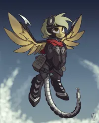Size: 1642x2048 | Tagged: safe, artist:matias, derpibooru import, oc, oc:coffee coat, unofficial characters only, pegasus, pony, fallout equestria, armor, enclave, grand pegasus enclave, image, jpeg, power armor, solo