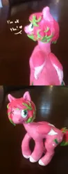 Size: 489x1248 | Tagged: safe, artist:lupisvulpes, derpibooru import, oc, unofficial characters only, pegasus, pony, craft, female, image, irl, jpeg, mare, photo, pink body, pink hair, sculpture, solo, wings