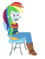 Size: 1500x1941 | Tagged: safe, artist:splendidbondage, derpibooru import, rainbow dash, equestria girls, bondage, dashsub, femsub, gag, image, png, solo, submissive, tape, tape gag, tied up