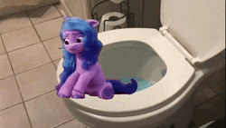 Size: 854x480 | Tagged: safe, derpibooru import, izzy moonbow, unicorn, g5, my little pony: a new generation, 1000 years in after effects, animated, bathroom, fart, image, imminent popping, paper, real life background, toilet, webm, youtube, youtube link