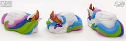 Size: 2000x645 | Tagged: safe, artist:ewc workshop, artist:sunny way, derpibooru import, princess celestia, alicorn, pony, 3d print, art, artwork, bun, buns, craft, cute, female, figurine, happy, horn, image, irl, little buns, painting, photo, png, sculpture, smiling, solo, statue, wings