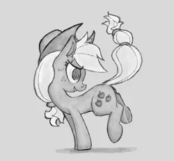 Size: 700x650 | Tagged: safe, artist:terra0940, derpibooru import, applejack, earth pony, black and white, derpibooru exclusive, freckles, g4, grayscale, image, monochrome, png, simple background, solo