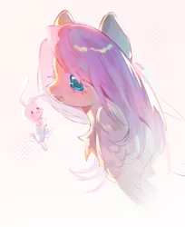 Size: 1304x1598 | Tagged: safe, artist:twiligh44097152, derpibooru import, angel bunny, fluttershy, pegasus, pony, rabbit, animal, blushing, bust, chest fluff, cute, duo, duo male and female, female, image, jpeg, male, shyabetes