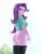 Size: 750x1000 | Tagged: suggestive, artist:riouku, derpibooru import, starlight glimmer, equestria girls, ass, bedroom eyes, blushing, butt, butt blush, clothes, eyeshadow, female, glimmer glutes, image, looking at you, makeup, png, rear view, shirt, smiling, smiling at you, so, socks, solo, solo female, stockings, t-shirt, thigh highs