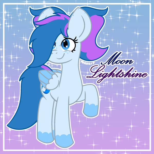 Size: 2064x2064 | Tagged: safe, derpibooru import, oc, unofficial characters only, pegasus, pony, blue eyes, blue mane, blue pony, image, lunar tails, lunartails, moonlightshine, pegasus oc, png, sparkles, wings