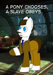 Size: 773x1080 | Tagged: safe, artist:riley23, derpibooru import, earth pony, pony, andrew ryan, bioshock, image, png