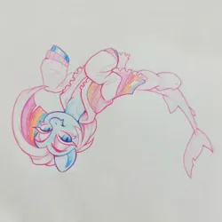 Size: 2705x2705 | Tagged: safe, artist:amishy, derpibooru import, oc, unofficial characters only, original species, pony, shark, shark pony, clothes, eyeshadow, female, image, jacket, jpeg, lidded eyes, makeup, mare, smiling, solo, traditional art