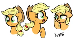 Size: 1262x666 | Tagged: safe, artist:sugarcloud12, derpibooru import, applejack, pony, image, png, simple background, solo, white background