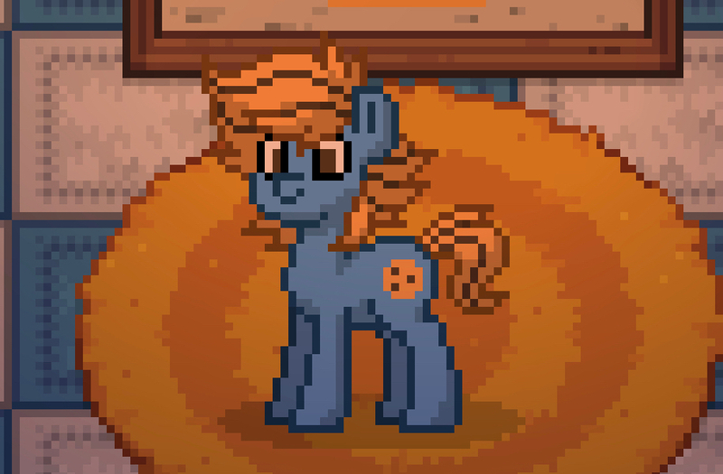 Size: 915x601 | Tagged: safe, derpibooru import, oc, oc:blue cookie, unofficial characters only, earth pony, pony, pony town, earth pony oc, image, jpeg, photo, pixel art, smiling, solo