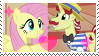 Size: 99x56 | Tagged: safe, artist:crayoncreates, derpibooru import, flam, fluttershy, pegasus, pony, unicorn, deviantart stamp, female, flamshy, image, male, mare, png, shipping, stallion, straight