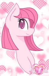 Size: 880x1360 | Tagged: safe, artist:siti shafiyyah, oc, oc:annisa trihapsari, unofficial characters only, earth pony, pony, base used, female, heart, heart background, ibispaint x, image, looking at you, mare, png, smiling, smiling at you, solo, solo female, watermark