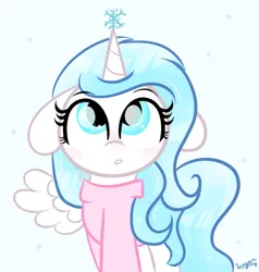 Size: 701x736 | Tagged: safe, artist:sugarcloud12, derpibooru import, oc, alicorn, pony, female, image, mare, png, simple background, snow, snowflake, solo, white background
