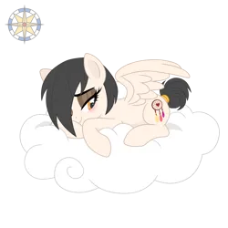 Size: 2800x2800 | Tagged: safe, artist:r4hucksake, derpibooru import, oc, oc:dreamcatcher, pegasus, pony, cloud, female, image, lying down, mare, png, prone, simple background, solo, transparent background