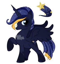 Size: 2632x2827 | Tagged: safe, artist:dixieadopts, derpibooru import, oc, oc:noir, alicorn, pony, image, male, offspring, parent:princess luna, parent:sunburst, parents:lunaburst, png, simple background, solo, stallion, transparent background