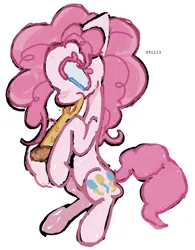 Size: 602x771 | Tagged: safe, artist:dddddaxie998839, derpibooru import, pinkie pie, earth pony, pony, eating, food, image, pizza, png, simple background, solo, vegan, white background