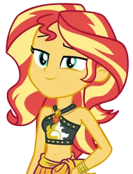Size: 8577x11216 | Tagged: safe, artist:andoanimalia, derpibooru import, sunset shimmer, equestria girls, equestria girls series, unsolved selfie mysteries, bikini, clothes, geode of empathy, image, magical geodes, png, simple background, smiling, smirk, swimsuit, transparent background, vector