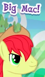 Size: 219x375 | Tagged: safe, derpibooru import, official, bright mac, earth pony, pony, advertisement, blatant lies, cowboy hat, cropped, english, gameloft, hat, image, implied big macintosh, male, meme, mobile game, my little pony: magic princess, png, solo, stallion, text, wow! glimmer, wrong