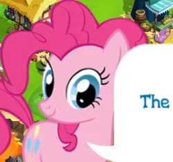 Size: 509x476 | Tagged: safe, derpibooru import, pinkie pie, earth pony, pony, cropped, dialogue, dialogue box, english, female, gameloft, image, mare, meme, my little pony: magic princess, png, solo, speech bubble, text, wow! glimmer