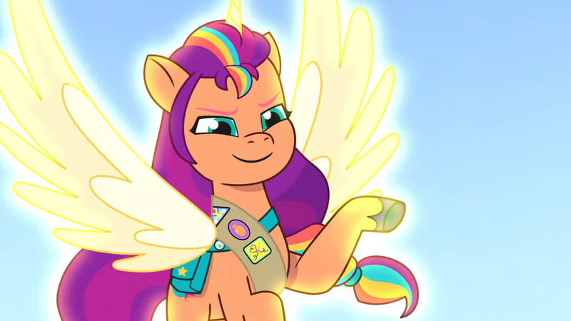 #3058350 - safe, derpibooru import, screencap, sunny starscout, alicorn ...