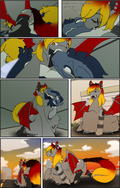 Size: 3403x5333 | Tagged: artist needed, oc name needed, source needed, suggestive, derpibooru import, oc, oc:traga, bat pony, abdominal bulge, bat pony oc, bat wings, comic, digestion, fangs, image, long tail, png, swallowing, tail, unwilling prey, vore, wings