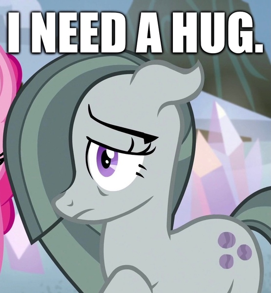 Size: 997x1078 | Tagged: safe, derpibooru import, edit, edited screencap, screencap, marble pie, hearthbreakers, caption, cropped, depressed, hug request, image, image macro, jpeg, sad, text