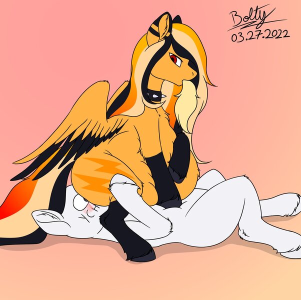 Size: 2048x2041 | Tagged: questionable, artist:lightning bolty, derpibooru import, oc, oc:lightning bolty, pegasus, pony, abdominal bulge, bellyrubs, blushing, commission, digestion, faceful of ass, facesitting, image, jewelry, jpeg, male, necklace, spread wings, tail, tail sticking out, unknown prey, vore, wings, ych example, your character here