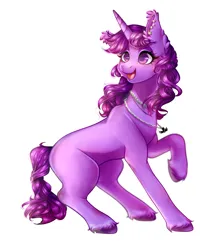 Size: 1110x1300 | Tagged: safe, artist:symphstudio, derpibooru import, oc, unofficial characters only, pony, unicorn, ear clip, image, jewelry, necklace, open mouth, png, simple background, solo, white background