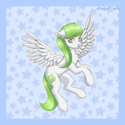 Size: 2250x2250 | Tagged: safe, artist:ingolf arts, derpibooru import, ponified, pegasus, pony, chest fluff, cute, ear fluff, female, floppy ears, high res, image, linux, linux mint, mare, png, smiling, solo, wings