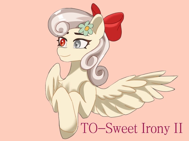 Size: 1242x931 | Tagged: safe, derpibooru import, oc, oc:peach blossom, pegasus, pony, bow, bust, crossed arms, eyebrows, eyebrows visible through hair, flower, flower in hair, gift art, glass eye, hair bow, heterochromia, image, jpeg, solo, thousand yard stare
