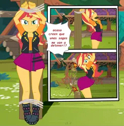 Size: 2956x3000 | Tagged: safe, artist:gmaplay, derpibooru import, sunset shimmer, equestria girls, bunset shimmer, butt, butt bump, butt smash, image, png, solo, spanish, sunset shimmer day