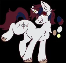 Size: 597x579 | Tagged: artist needed, oc name needed, source needed, safe, derpibooru import, oc, pony, unicorn, black background, chest fluff, colored hooves, ear fluff, horn, horn ring, image, jewelry, one leg raised, png, pony oc, ring, simple background, solo, unicorn oc, unshorn fetlocks