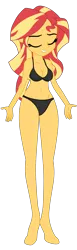 Size: 1900x6151 | Tagged: suggestive, artist:gmaplay, derpibooru import, sunset shimmer, equestria girls, my past is not today, belly button, black underwear, breasts, cleavage, clothes, image, png, simple background, solo, transparent background, underwear