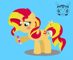 Size: 1206x1000 | Tagged: safe, artist:thornygiggles, derpibooru import, ray, sunset shimmer, gecko, lizard, pony, unicorn, bracelet, female, image, jewelry, male, png, simple background