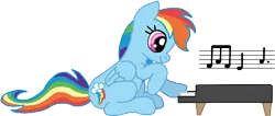 Size: 503x214 | Tagged: safe, artist:aprilfools, ponerpics import, rainbow dash, pegasus, pony, /bale/, female, image, mare, music notes, musical instrument, piano, playing instrument, png, simple background, solo, transparent background