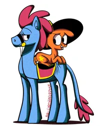 Size: 828x1034 | Tagged: safe, artist:ask-lordhaterpony, derpibooru import, ponified, earth pony, pony, crossover, cute, image, jpeg, looking at each other, looking at someone, signature, sylvia (wander over yonder), wander (wander over yonder), wander over yonder
