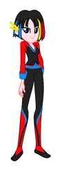 Size: 620x1728 | Tagged: safe, artist:robertsonskywa1, derpibooru import, equestria girls, clothes, female, hairclip, image, leggings, photo, png, shoes, simple background, solo, solo female, transformers, transformers cyberverse, transformers legacy, white background, windblade