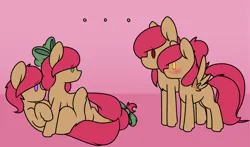 Size: 1280x754 | Tagged: suggestive, artist:lockheart, derpibooru import, oc, oc:cherry sweetheart, oc:stella cherry, unofficial characters only, earth pony, pegasus, pony, ..., blushing, bow, caught, female, hair bow, image, incest, interrupted, lesbian, looking at each other, looking at someone, mare, oc x oc, png, shipping, siblings, sisters, spread wings, wingboner, wings