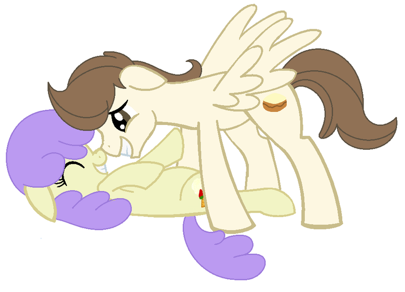 Size: 962x694 | Tagged: safe, artist:obriannakenobi, derpibooru import, cream puff, pound cake, earth pony, pegasus, pony, base used, duo, duo male and female, eyes closed, female, image, male, mare, older, older cream puff, older pound cake, png, poundpuff, shipping, simple background, stallion, straight, white background