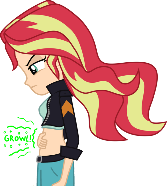 Size: 1600x1780 | Tagged: suggestive, edit, sunset shimmer, human, equestria girls, belly, belly fetish, fetish, fetish fuel, hand on stomach, image, midriff, png, skin color edit, solo, stomach ache, stomach noise, vector