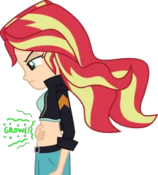 Size: 1600x1780 | Tagged: suggestive, edit, sunset shimmer, human, equestria girls, belly, belly fetish, fetish, fetish fuel, hand on stomach, image, midriff, png, skin color edit, solo, stomach ache, stomach noise, vector