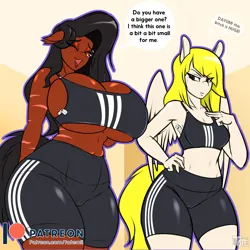 Size: 1000x1000 | Tagged: suggestive, artist:tatemil, derpibooru import, oc, oc:lux, unofficial characters only, anthro, big breasts, breasts, clothes, delicious flat chest, image, jpeg, meme, shorts, sports bra, sports shorts, thick