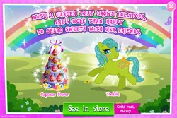 Size: 1952x1301 | Tagged: safe, derpibooru import, idw, official, tootsie, pony, unicorn, g1, advertisement, costs real money, cupcake, english, female, food, g4, gameloft, horn, idw showified, image, jpeg, mare, mobile game, my little pony: magic princess, numbers, sale, solo, solo focus, text
