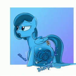 Size: 3000x3000 | Tagged: suggestive, artist:bestponies, derpibooru import, oc, oc:gooey gum, oc:scarlet sound, unofficial characters only, goo, goo pony, original species, pegasus, pony, belly, big belly, bone, cutie mark theft, digestion, female, fetish, horn, huge belly, image, impossibly large belly, jpeg, mare, passepartout, post-vore, same size vore, skull, stomach noise, trotting, vore