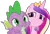 Size: 552x378 | Tagged: safe, edit, editor:undeadponysoldier, ponerpics import, ponybooru import, vector edit, princess cadance, spike, alicorn, dragon, pony, crown, female, happy, hug, image, jewelry, male, mare, png, regalia, vector