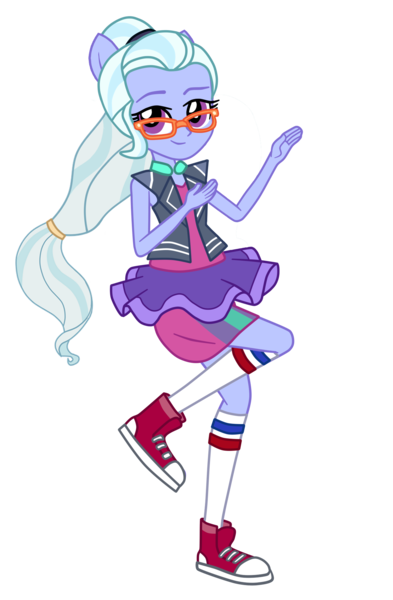 Size: 1288x1968 | Tagged: safe, artist:ajosterio, derpibooru import, sugar belle, sugarcoat, human, dance magic, equestria girls, spoiler:eqg specials, clothes, converse, cute, female, glasses, image, looking at you, png, ponied up, ponytail, shoes, simple background, smiling, smiling at you, socks, solo, sugarbetes, transparent background, tutu, vest