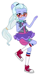 Size: 1288x1968 | Tagged: safe, artist:ajosterio, derpibooru import, sugar belle, sugarcoat, human, dance magic, equestria girls, spoiler:eqg specials, clothes, converse, cute, female, glasses, image, looking at you, png, ponied up, ponytail, shoes, simple background, smiling, smiling at you, socks, solo, sugarbetes, transparent background, tutu, vest