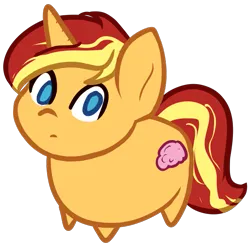 Size: 849x830 | Tagged: safe, artist:those kids in the corner, derpibooru import, part of a set, sunset shimmer, pony, unicorn, alternate cutie mark, brain, chibi, female, image, looking at you, organs, png, simple background, solo, solo female, transparent background